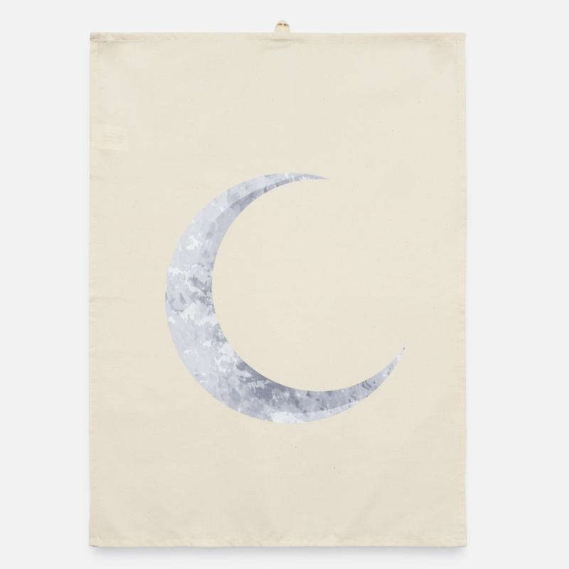 delicate shimmering silver moon Organic dish towel