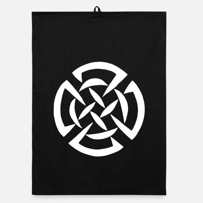 White Celtic graffiti Organic dish towel