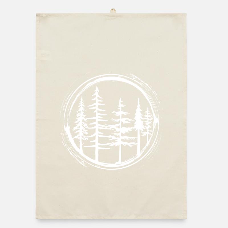 Circle Forest Silhouette Organic dish towel