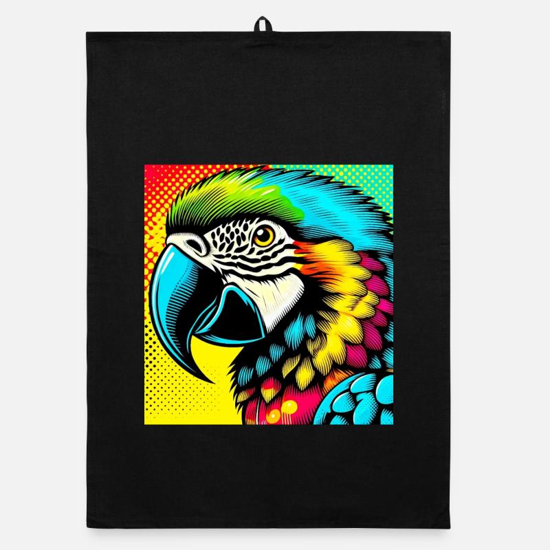 Parrot Pop Art Organic dish towel