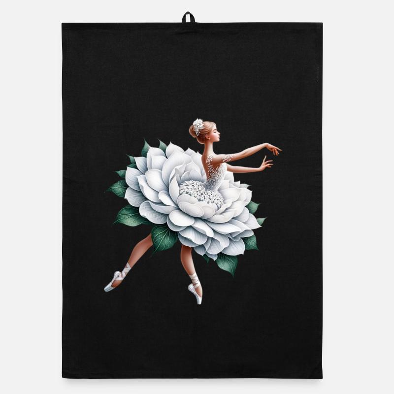 Ballet dancer with tutu Organic dish towel
