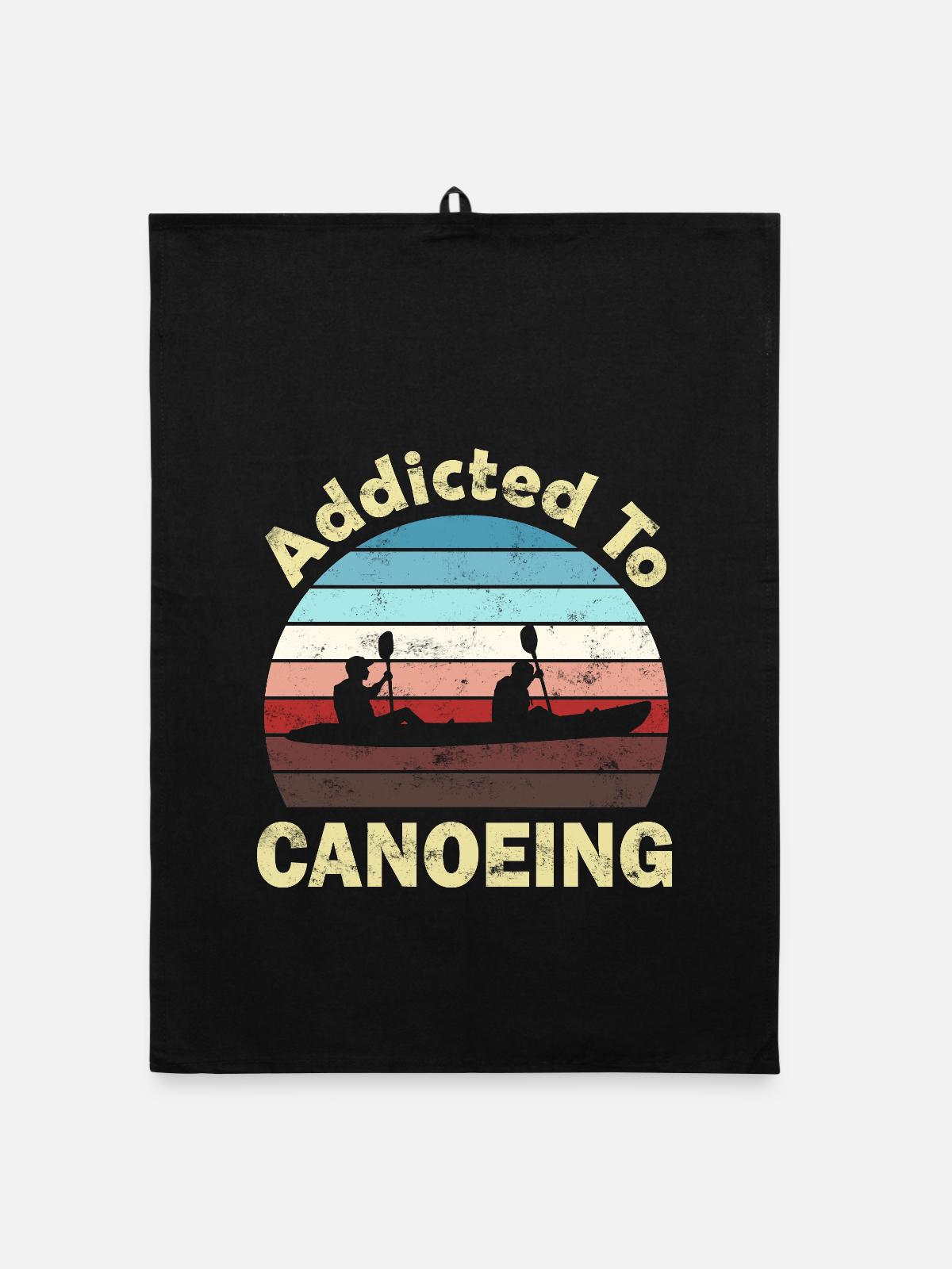 canoë canoéiste - Torchon bio - noir - Devant