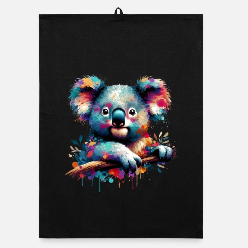 Koala - Organic Geschirrtuch - Schwarz