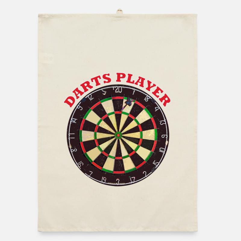 Darts Spieler Design mit Dartboard Organic Geschirrtuch