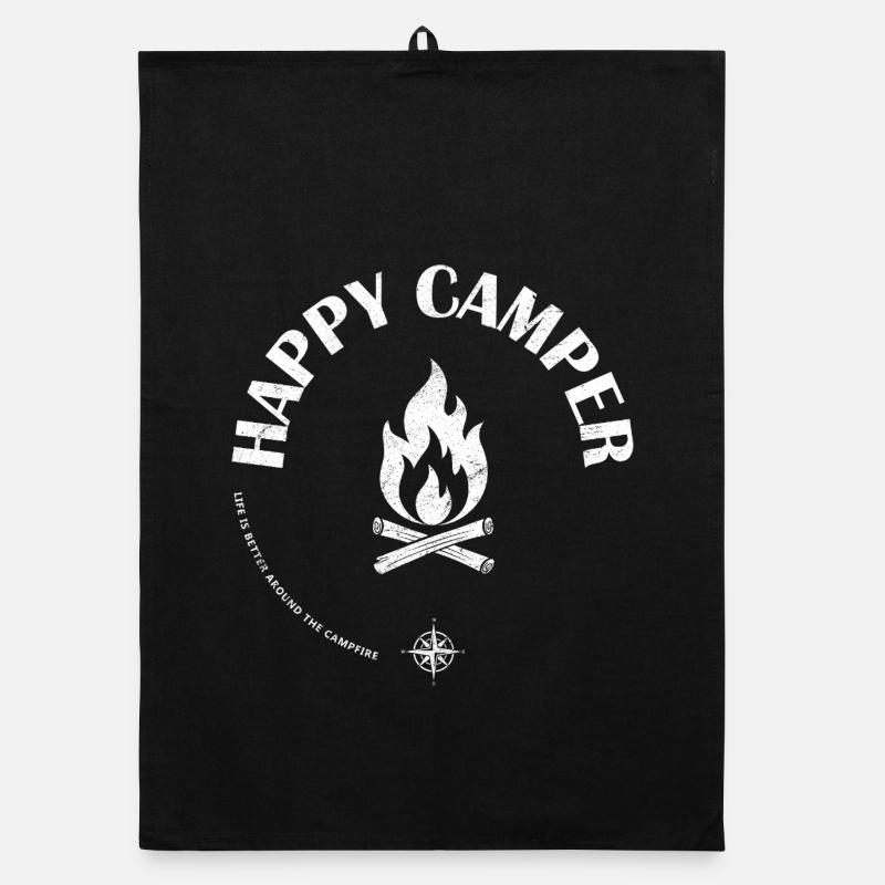 Campfire Flame Emblem Design Organic dish towel