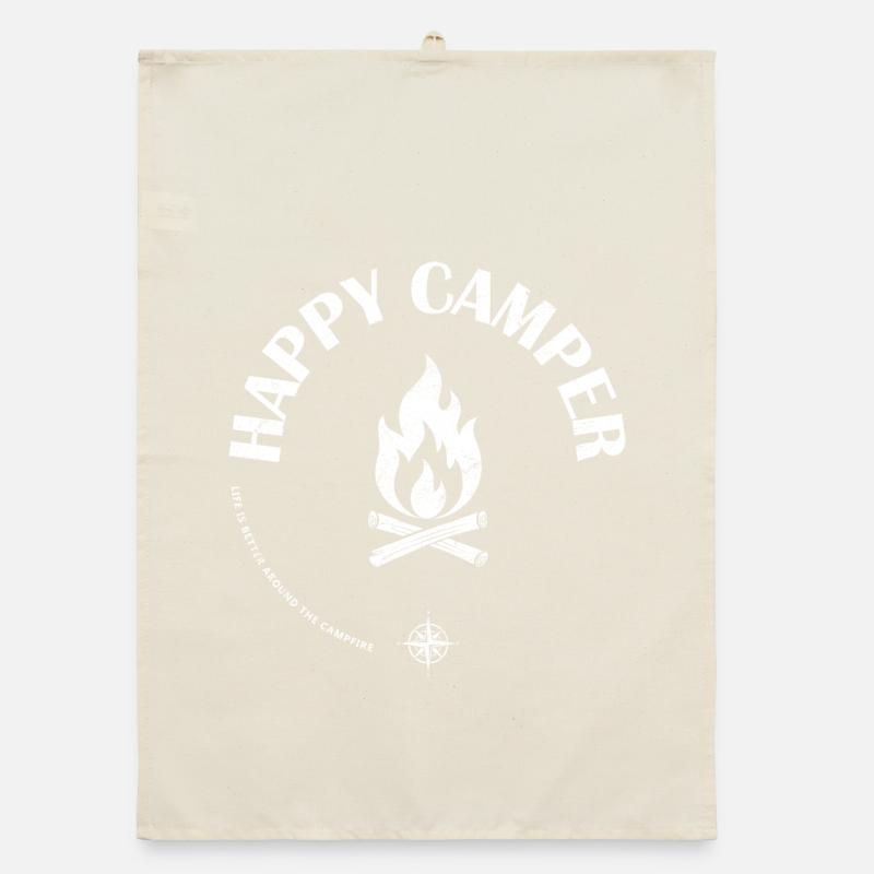 Campfire Flame Emblem Design Organic dish towel
