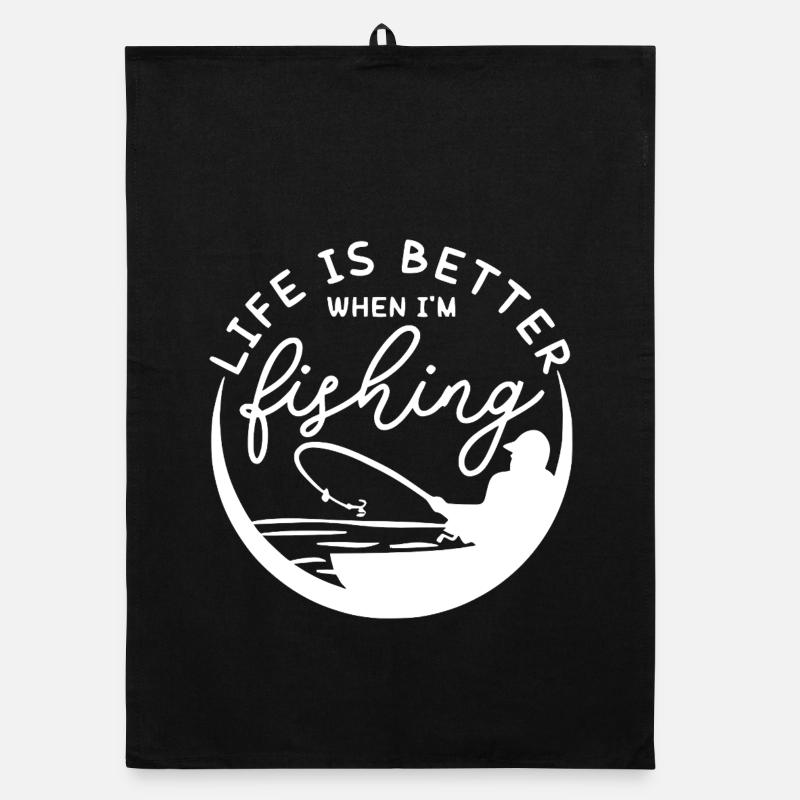 Fishing Life Is Better Design Organic dish towel