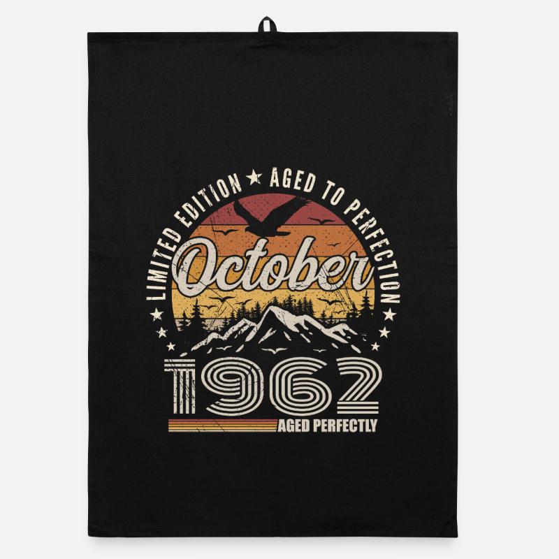 October 1962 Birthday Gift - October 1962 Organic dish towel