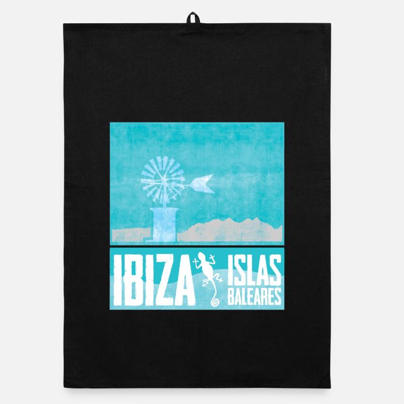 Ibiza Windmühlen Design Organic Geschirrtuch