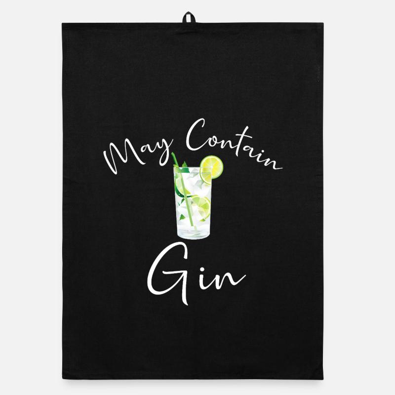 Gin Trinker Barkeeper MAY CONTAIN GIN Spruch Organic Geschirrtuch