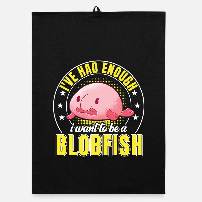 Les Blobfish en ont assez des Funny Blobfish Torchon bio