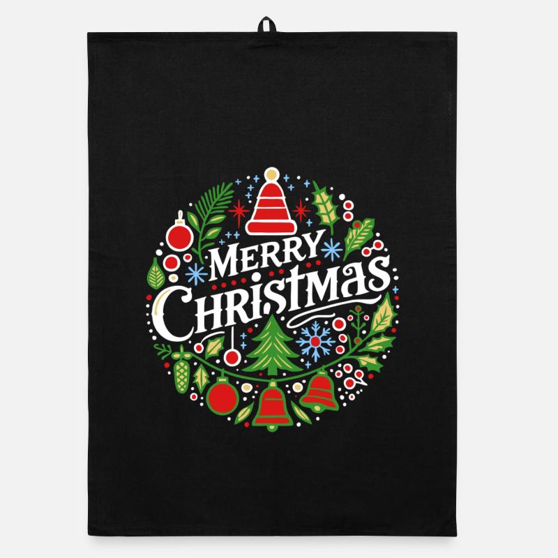Merry Christmas 3 Organic dish towel