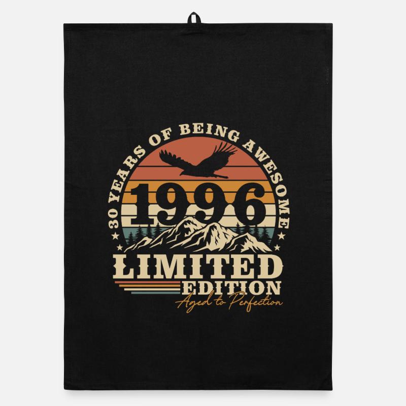 30th Birthday Gift Vintage 1996 Born Organic dish towel