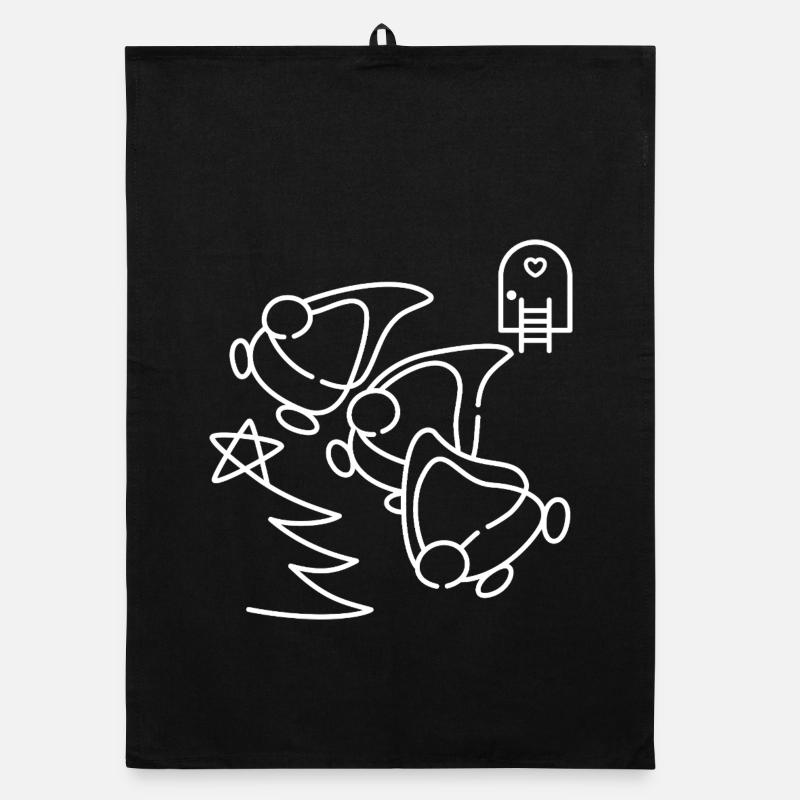 3 Père Noël – Noël - Torchon bio - noir