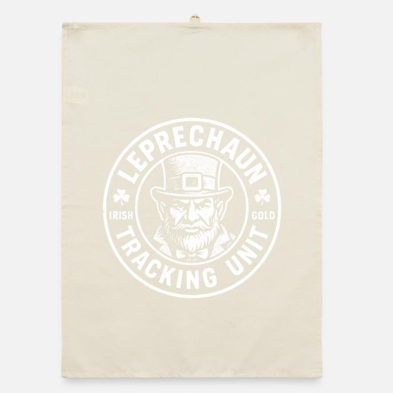 Fun leprechaun tracking service to St. Patrick's Organic dish towel