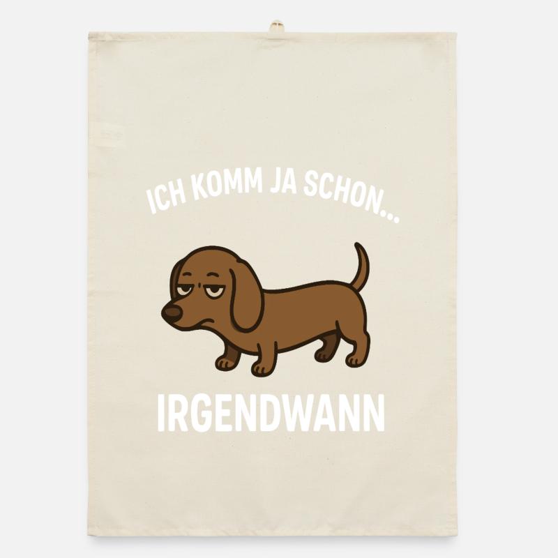 Dachshund Saying Organic dish towel