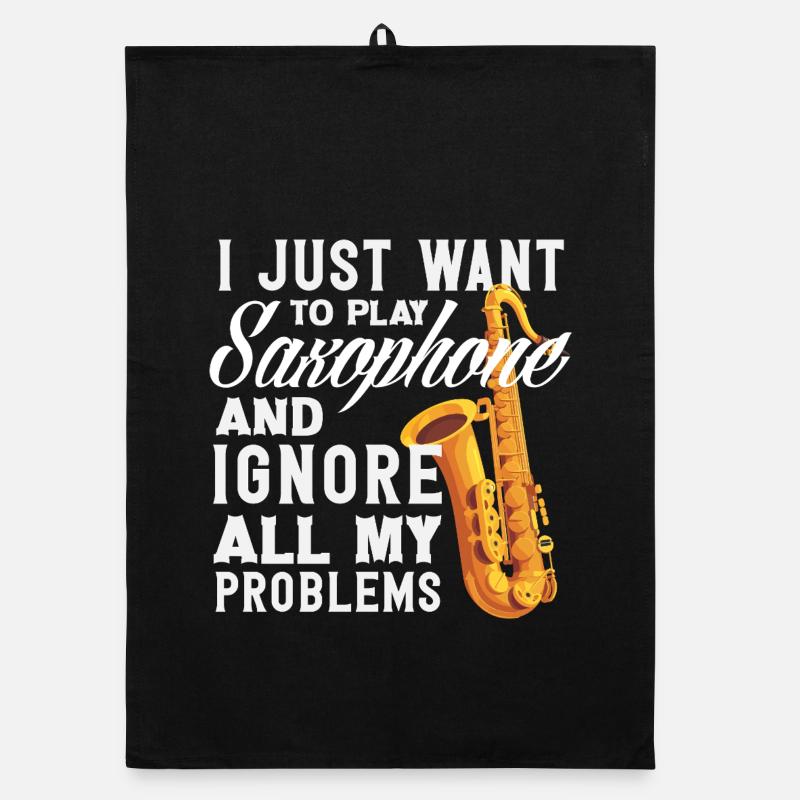 Playing the Saxophone Ignoring All Problems Organic dish towel