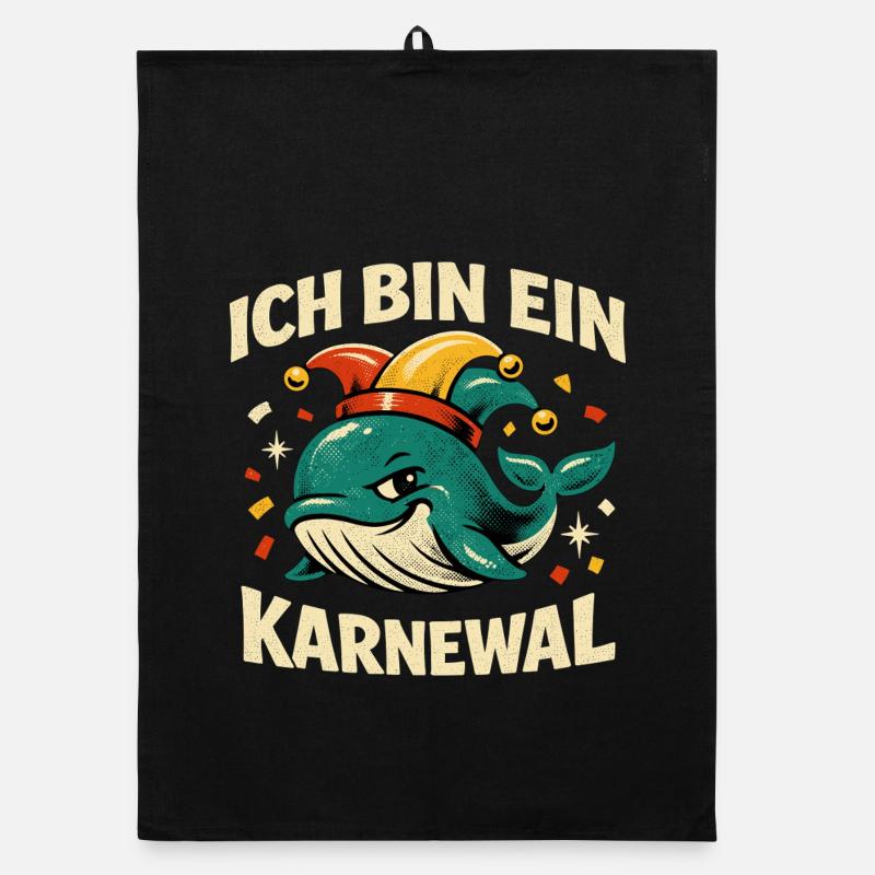 Ich Bin Ein Karnewal Jecke 5. Jahreszeit Wortspiel Organic Geschirrtuch