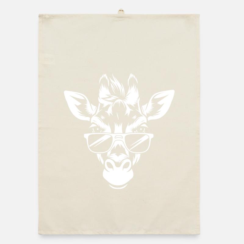 Cooler Giraffenkopf mit Sonnenbrille  Organic Geschirrtuch