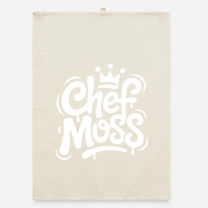 Chef Moss Graffiti Crown Organic dish towel