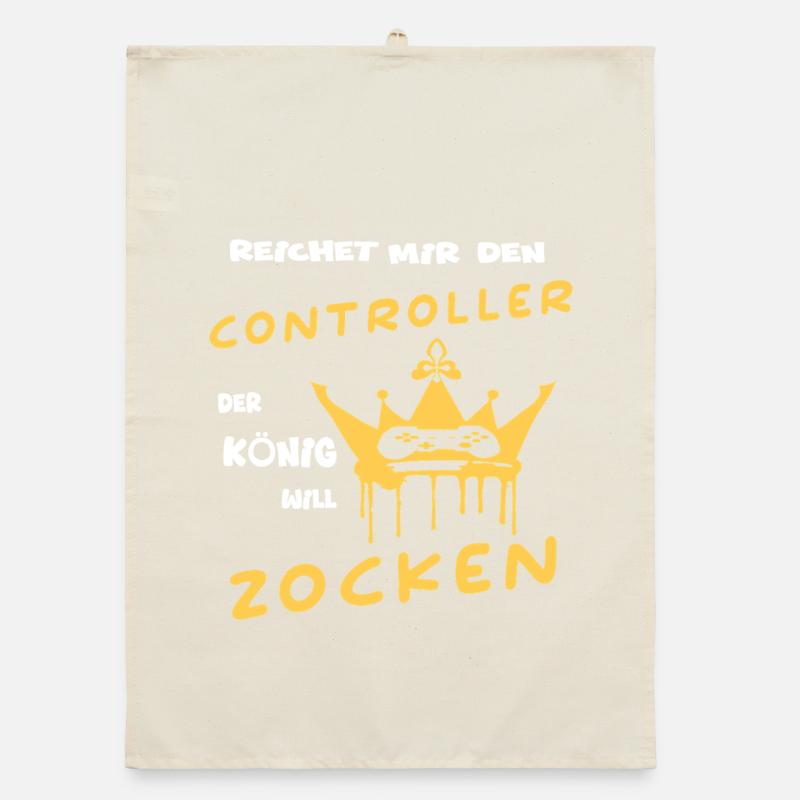Reichet Mir Den CONTROLLER Der König Will ZOCKEN Organic Geschirrtuch
