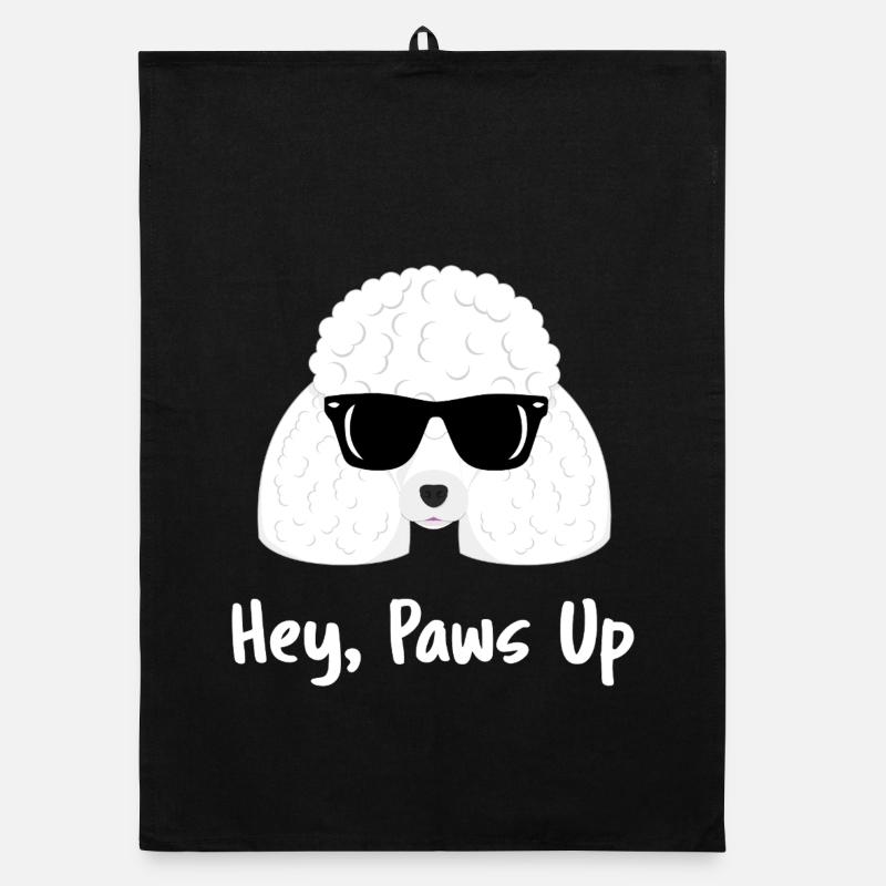 Cool Poodle Sunglasses Hey Paws Up Dog Organic dish towel