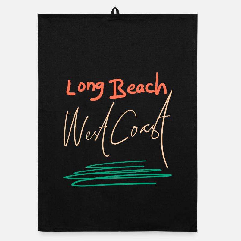 Long Beach West Coast Retro Sunset California Vibe Organic dish towel