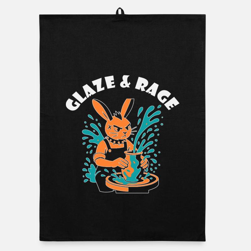 Glaze & Rage – Punk Bunny Organic Geschirrtuch
