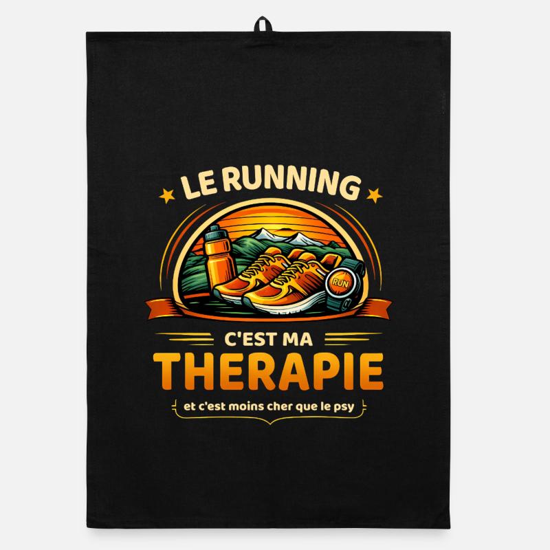 Le running c’est ma thérapie humour course à pied Torchon bio