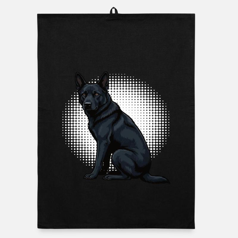 Black German Shepherd German Shepherd Owner Organic dish towel