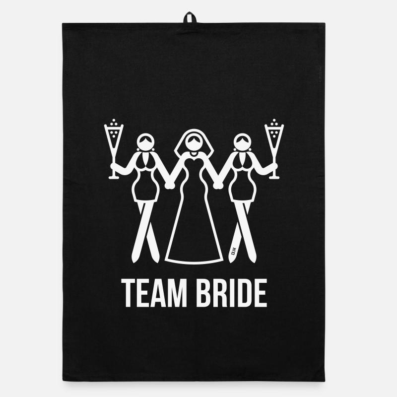 Team Bride (Bachelorette Party 3some / White) Organic dish towel