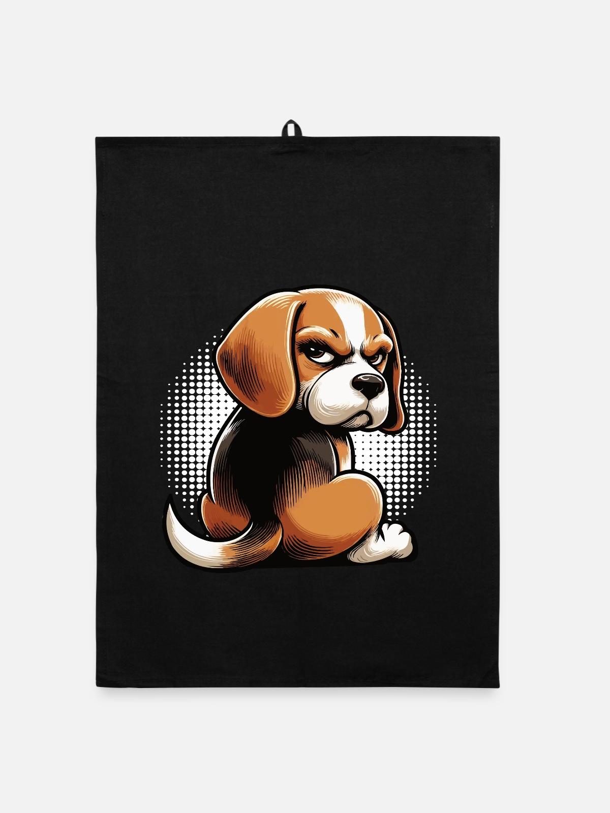 Beagle Beaglebesitzer Beaglehalter beaglehund - Organic Geschirrtuch - Schwarz - Vorne