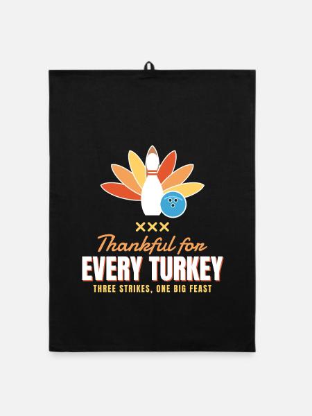Dankbar für jeden Truthahn Lustiges Thanksgiving - Organic Geschirrtuch - Schwarz