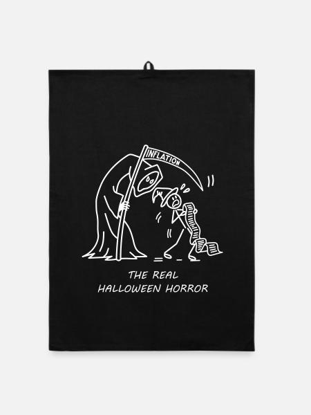 Inflation – Der wahre Halloween-Horror - Organic Geschirrtuch - Schwarz - Vorne