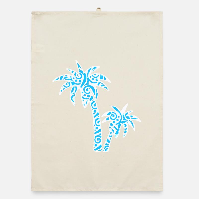 Tropic Wave Abstraktes Palmendesign Organic Geschirrtuch