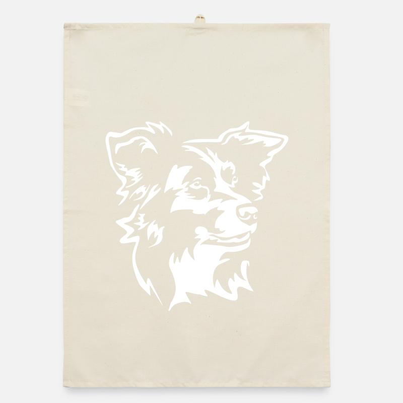 Border Collie Kopf "Black Edition" Organic Geschirrtuch