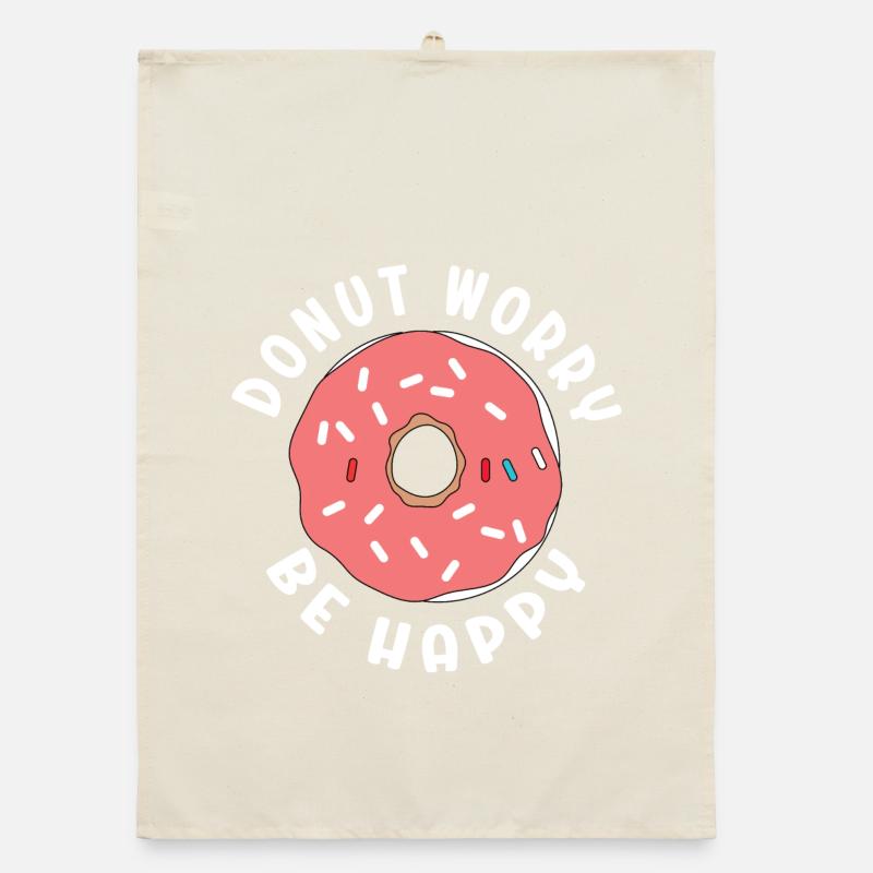 Donut Sorge Sei glücklich Organic Geschirrtuch