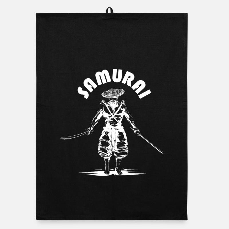 Samurai Symbol Icon Kämpfer Illustration Icon Logo Organic Geschirrtuch