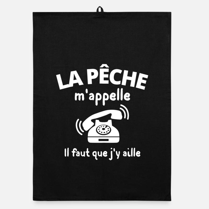pêche, fan de pêche, j'aime la pêche Torchon bio