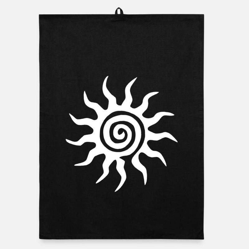 Spirale Weiße Sonne Organic Geschirrtuch