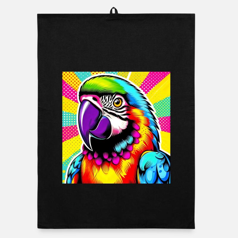 Parrot Pop Art Organic dish towel