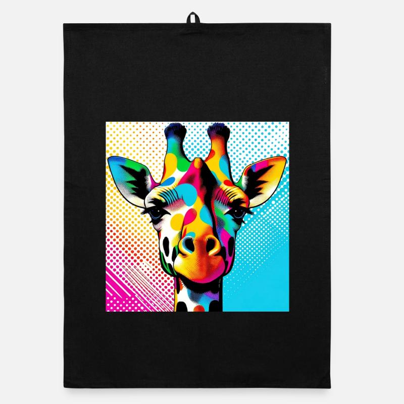 Girafe Pop Art Torchon bio
