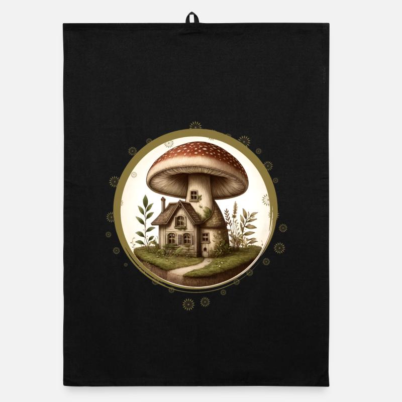 Conception d’un champignon comme une maison de conte de fées dans la forêt Torchon bio