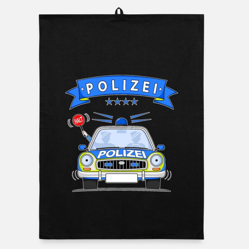 Polizeiauto mit Sirene Organic Geschirrtuch