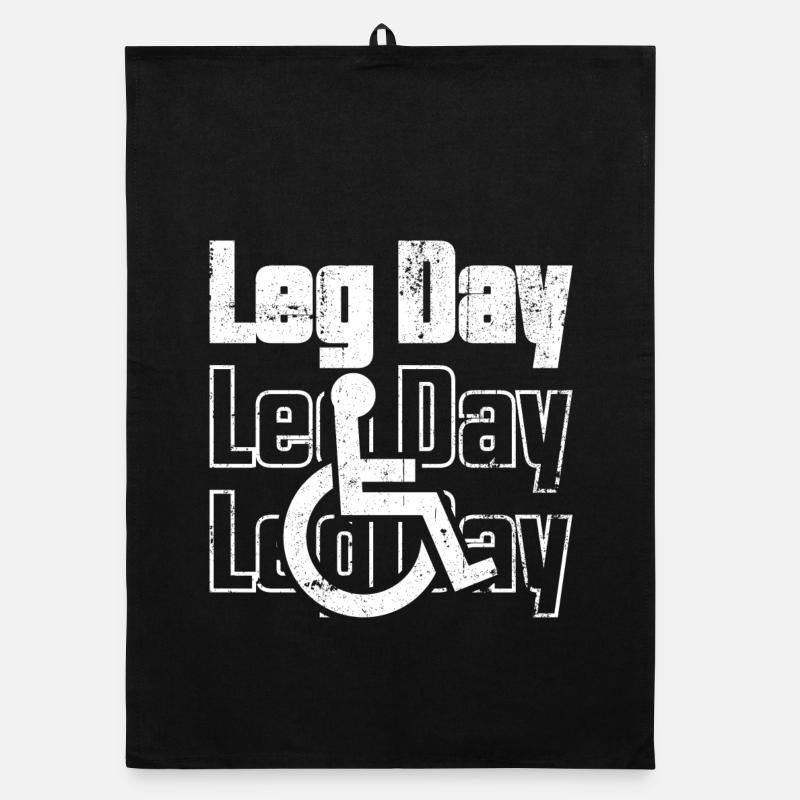 Leg Day Fauteuil roulant Icon Tee Torchon bio