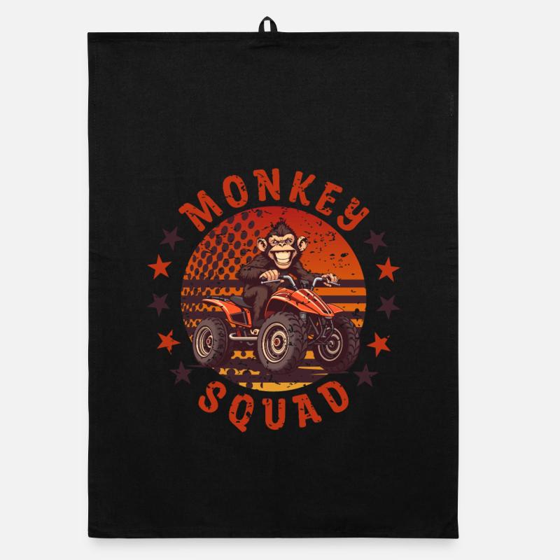 Monkey Quad Troop Organic dish towel