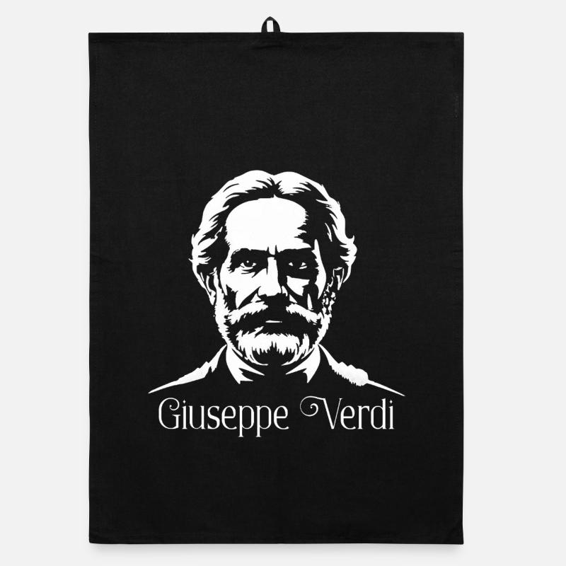 Giuseppe Verdi Komponist Silhouette Kunst Organic Geschirrtuch