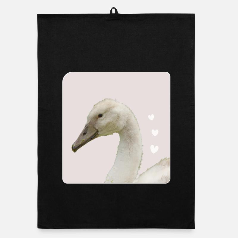 junger schwan weißer Schwan Höckerschwan Organic Geschirrtuch