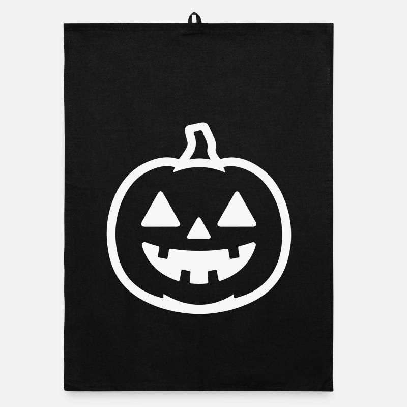 Gerichtetes Halloween Kürbisdesign Organic Geschirrtuch