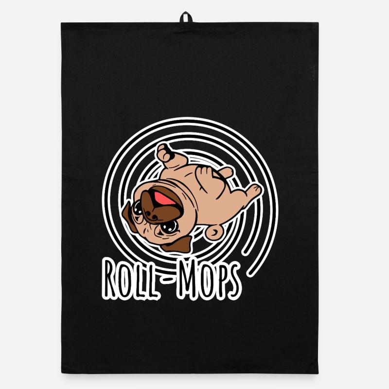 Rollender Mops - Ein Roll-Mops Organic Geschirrtuch